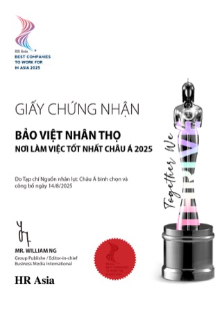Giấy chứng nhận HR Asia 2025